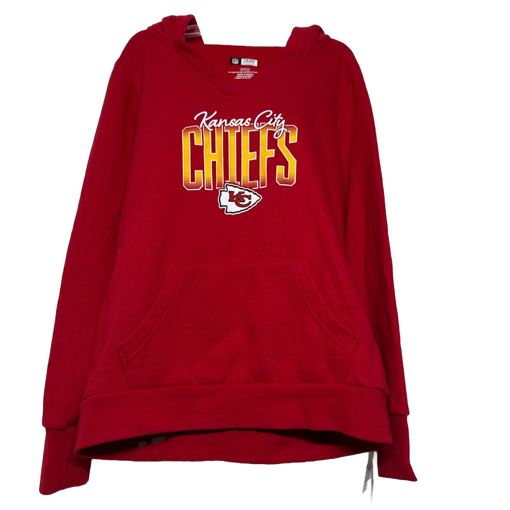Kansas City Chiefs Shirt Hoodie Women's Small Pullover NFL Team Apparel Red‎ NWT